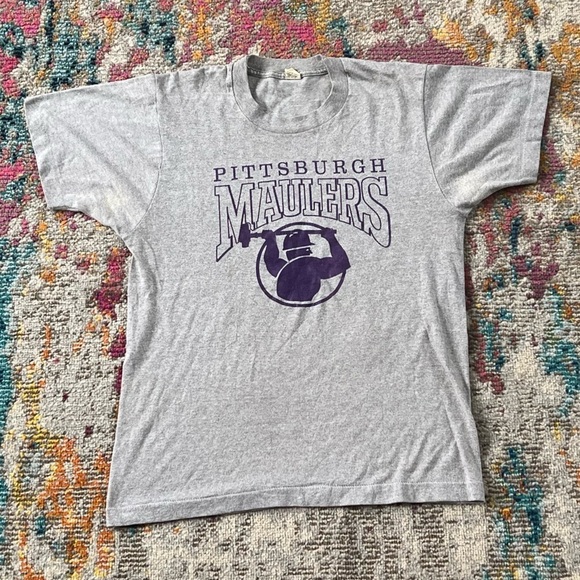 Vintage 1980s Pittsburgh Maulers USFL Football 80s Screen Stars Tee Tshirt - Picture 1 of 5